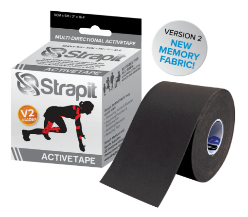 Immagine di ACTIVETAPE 5CM x 5M – NERA A RIGHE