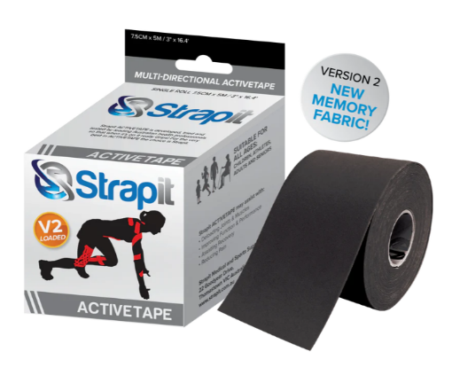 Immagine di ACTIVETAPE 7,5CM x 5M – NERA A RIGHE