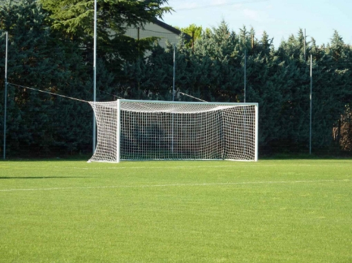 Immagine di Poarta Fotbal Fixa Aluminiu Profesionala 7.32x2.44 m, certificat UNI-EN 748