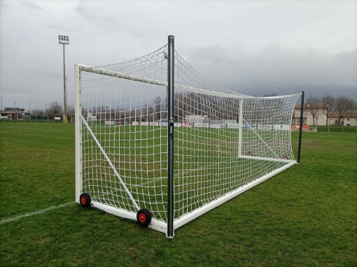 Immagine di Poarta fotbal mobila aluminiu 7.32x2.44 m cu sistem de tensionare si transport