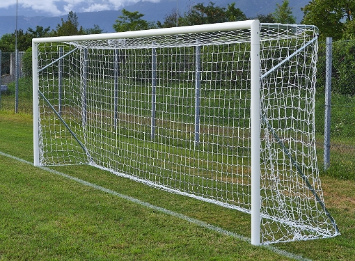 Immagine di Porta da calcio mobile in alluminio 6 × 2 m — Ø80 mm con rete inclusa — VI 6033